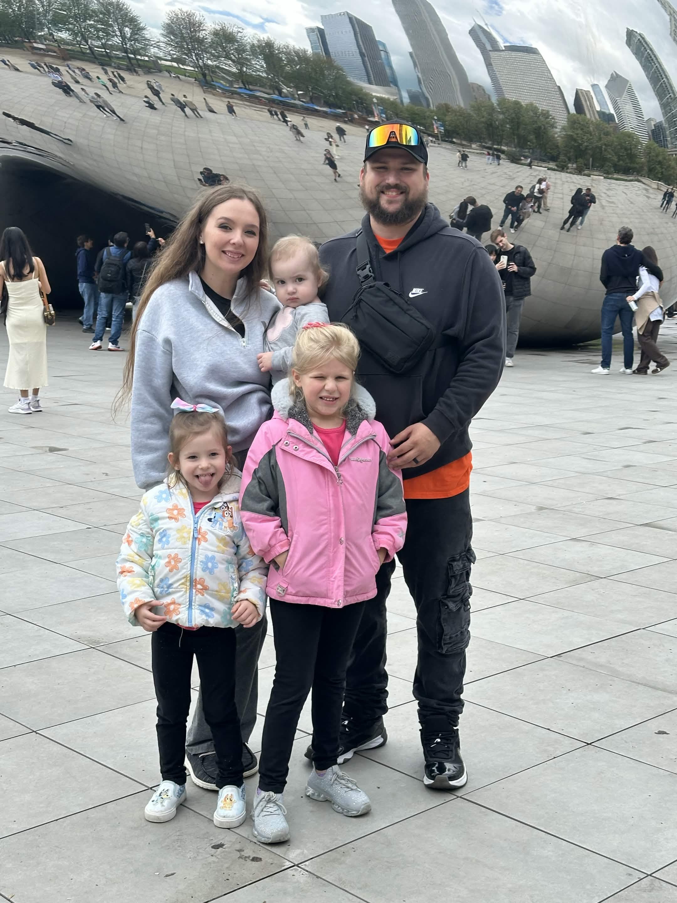 Ted Cole with his family